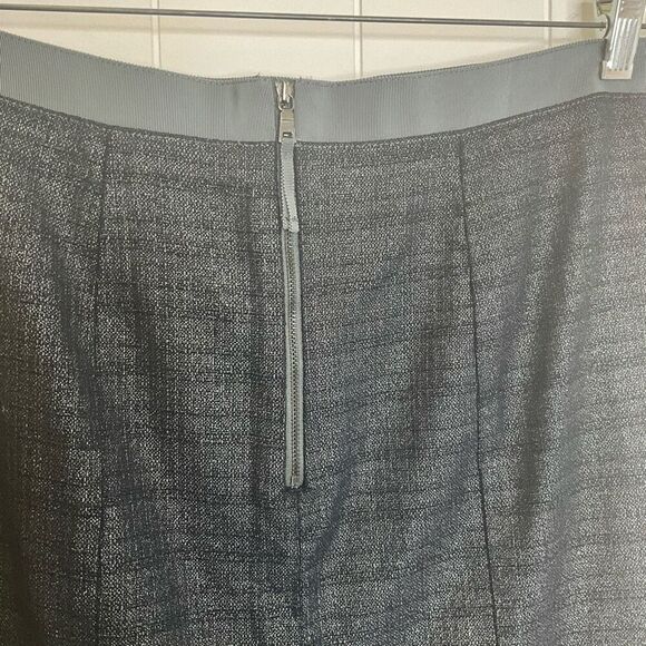 Ann Taylor Loft Women’s Small Grey A Line Mini Skirt Slit Back Zipper - Picture 5 of 10